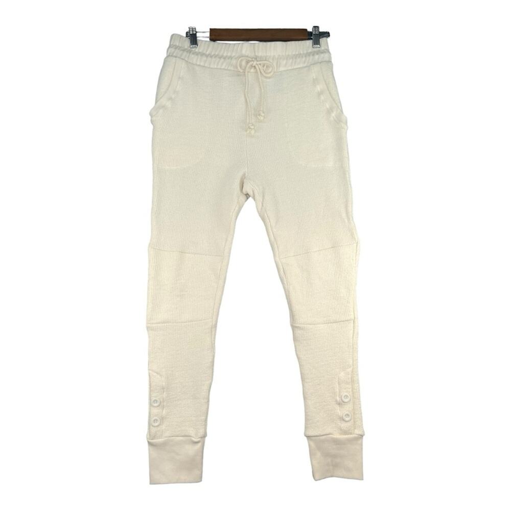 Shadow Hill Joggers Large Cream Waffle Knit Lounge Pants